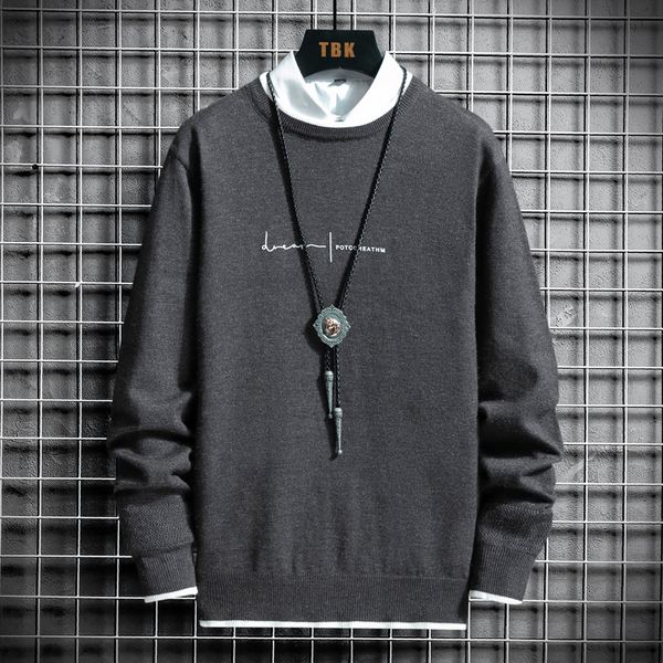 

2021 new men's colorful comfortable fabric basic crew neck sweater jcdt, White;black