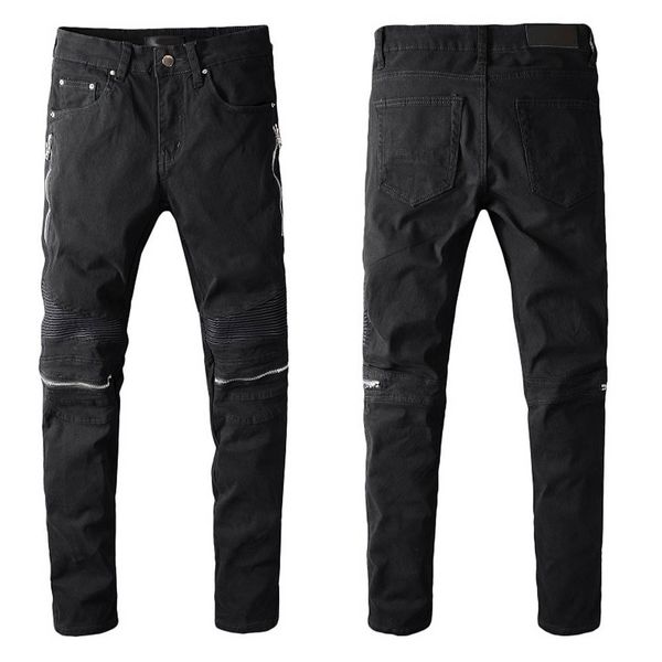 

mens jeans classic hip hop pants stylist jeans distressed ripped biker jean slim fit motorcycle denim jeans 8tuv, Blue
