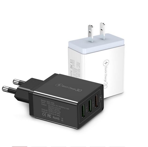 

универсальный 30w usb быстрая зарядка 3.0 для iphone 7 8 plus x xs max eu штепсельной вилки сша сотовый телефон быстрое зарядное устройство