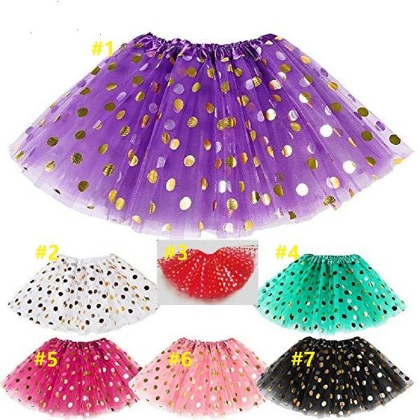 Girls Girls Gold Pois Dot Gonna tutu vestiti per bambini abiti tutù per bambini gonne gonne per bambini rossi pettiskirt neonato fotografia