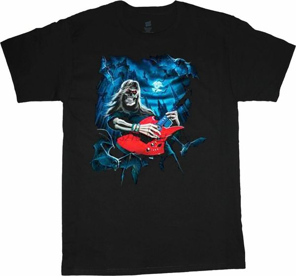 

heavy metal t-shirt rock n roll guitar skeleton skull punk rock tee shirt for me sport hooded sweatshirt hoodie