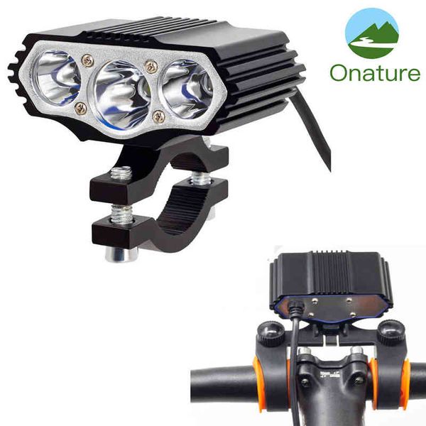 Onature Poderosa luz de bicicleta elétrica 1000 Lumens 12-72V Entrada E Bicicleta Farol Alumínio Alojamento 3xt6 LED Cabeça Luz Para Ebikes 220105