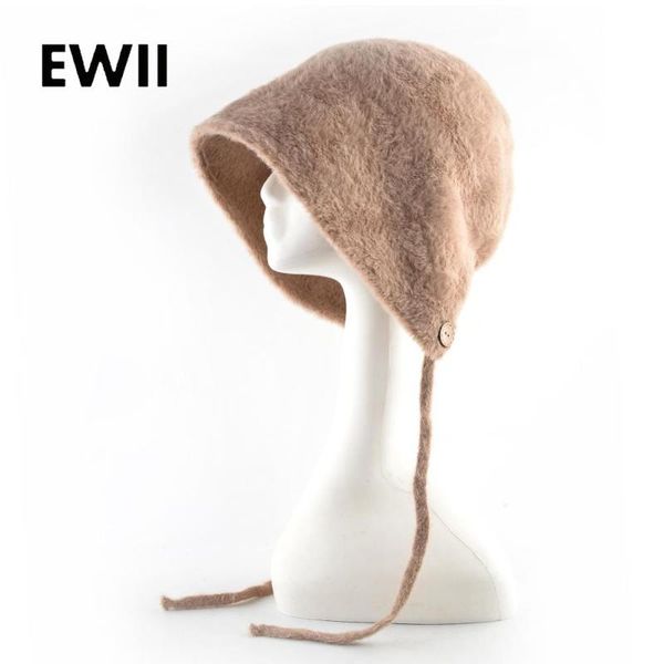 

вязаные шерстяные шапки для зимы женщин шапочки искусственного меха beanie hat ушанки girl моды колпачок женщины сплошной цвет теплое caps b, Blue;gray