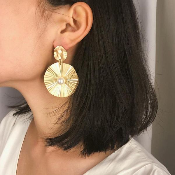 

FLASHBUY Simple Alloy Drop Earrings For Women Gold Color Personality Geometric Pendant Earrings Fashion Jewelry Accessories, Silver