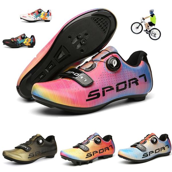 

cycling footwear professional fashion sport shoes lightweight mtb bicycle self-locking cleat outdoor road riding bike sneakers men, Black