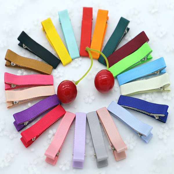 

alligator hair clips for girls headwear single prong ribbon grosgrain hairpins kids hair band accessories  colors, Golden;silver