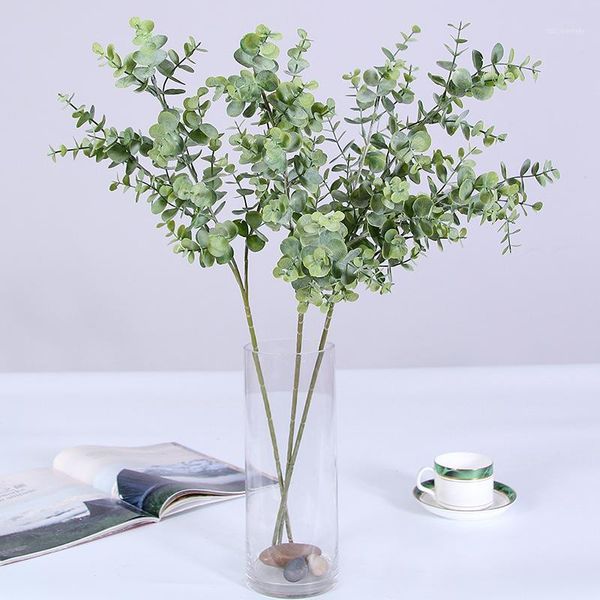 

artificial eucalyptus green plant fake greeney plastic grass leaves indoor flower arrangement wedding home table office decor1
