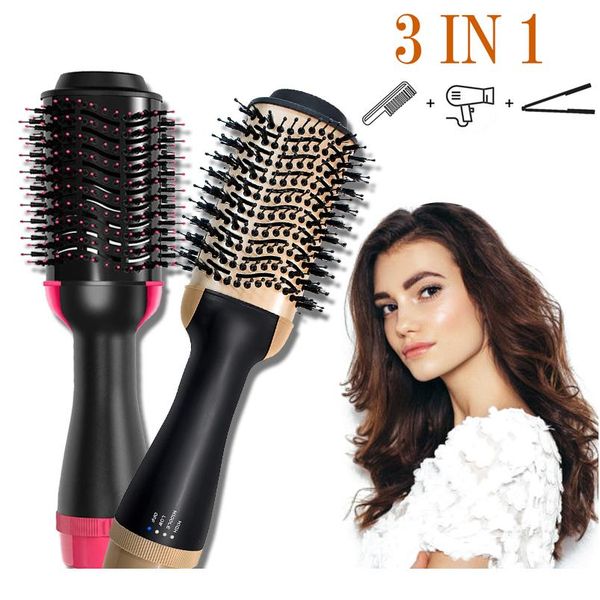

one step hair dryer brush 3 in 1 air brush blow dryer and volumizer hair straightener curler professional hair sty wmthkb