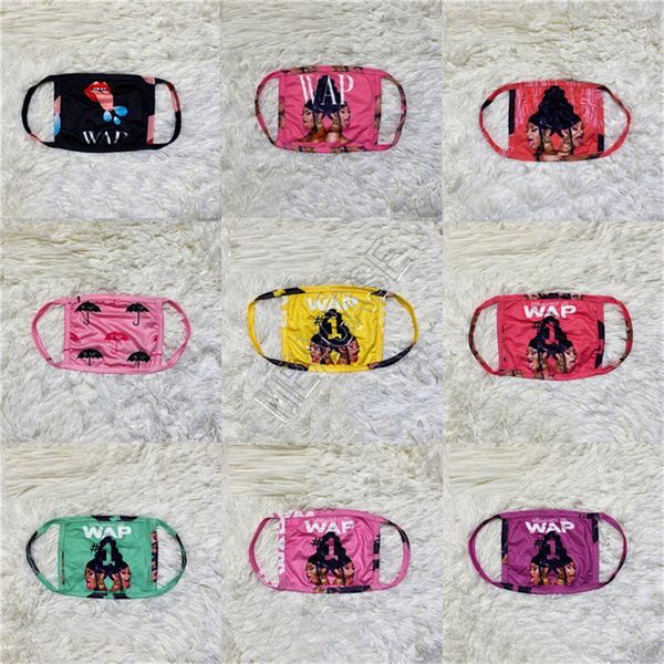 

wap letter printed fashion women face mask dustproof anti-uv masks protective covers mouth-muffle milk silk fabric breathable covers d102303