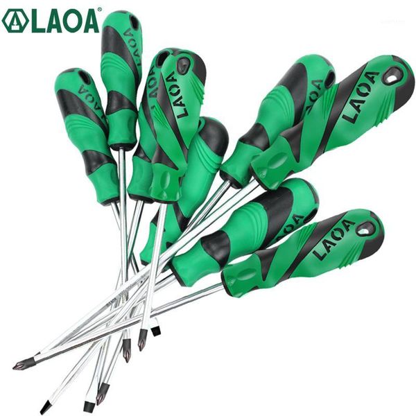 

laoa 2pcs screwdrivers set double color handle screw driver with magnetism s2 slotted & screwdrivers1