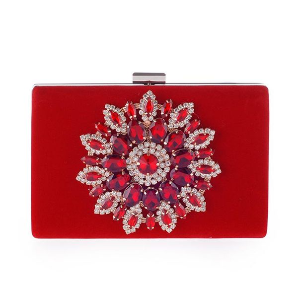 

mini crystal clutch suede evening bags women chain shoulder bag hard case small bags diamond flower messenger new