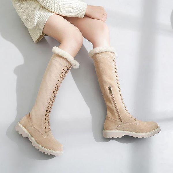

2020 knee high boots platform winter snow boots women long winter shoes women botas mujer over the knee1, Black
