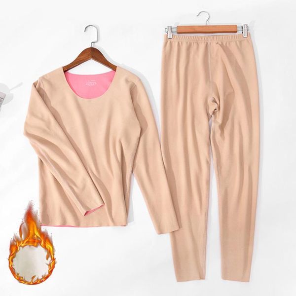 

men and women winter ultra-soft lined thermal & bottom long johns warm set suit qiuyi long trousers plus velvet constant tem1, Black;white