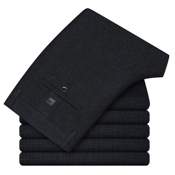 

2020 autumn fashion suit pants mens elegant dress pants solid color straight long trousers male loose formal black trousers,8091