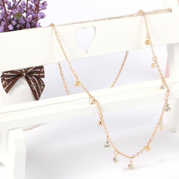 

crystal pendant short money korean sweater chain exquisite chain new fashion women's popular temperament women1, Golden;silver