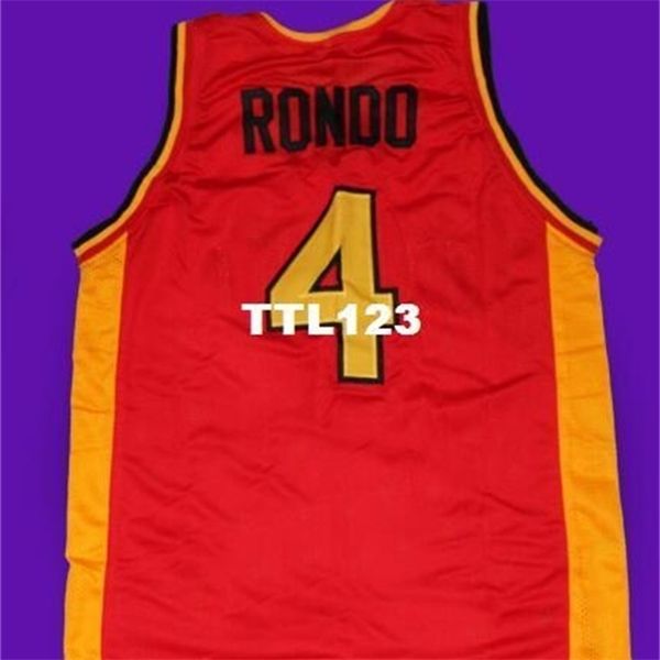 

age men #4 oak hill rajon rondo high school game college jersey size s-4xl or custom any name or number, Black