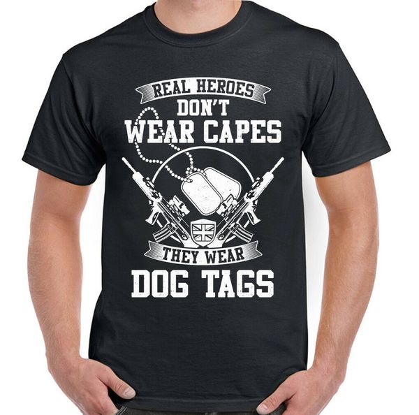 

real heroes wear dog tags funny veteran military army paras marines sas street wear fashion hoodie designers t shirts sweatshirt