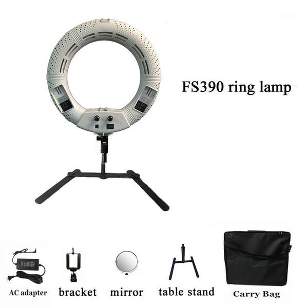 

flash heads yidoblo 12'' 38w fs-390ii bicolor smd led selfie ring lights nails beauty with smart phone bracket /table stand/bag1