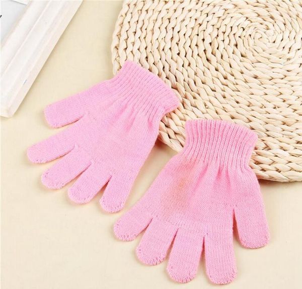 

solid color winter gloves knitted warm full finger mittens children candy color gloves cute student glove 9 colors jllzvh bdesybag, Blue;gray