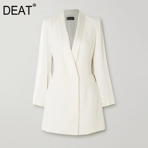 

women's suits & blazers [deat] women white temperament blazer lapel long sleeve loose fit jacket fashion tide female spring autumn 2021, White;black