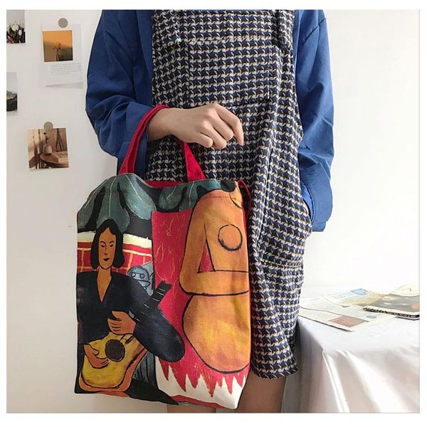 

как картина малого fresh art shoulder bag большой емкость простой leisure canvas сумки для покупок студенток