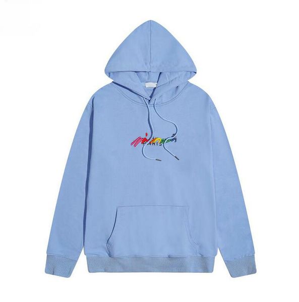 

2020 winter europe paris clothing mens color embroidery letter print sweatshirt women hoodies fashion jumpers designer hoodie, Black