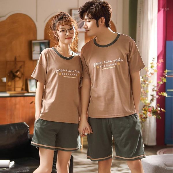 

2020 summer new kawaii pajamas homesuit sleepwear home clothes pajama set letter printing couple pajamas pyjama loungewear1, Black;red