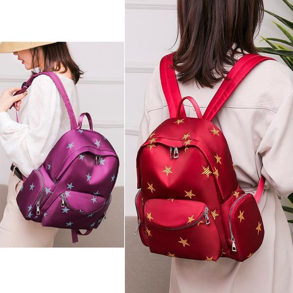 

fashion nylon women backpacks luxury star printing girls school bags for women 2020 designer female travel backpack student bag