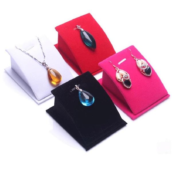 

necklace earrings stand display full velvet jewelry showing stand storage different colors show shelf wholesale shipping 0727wh xvsew, Black