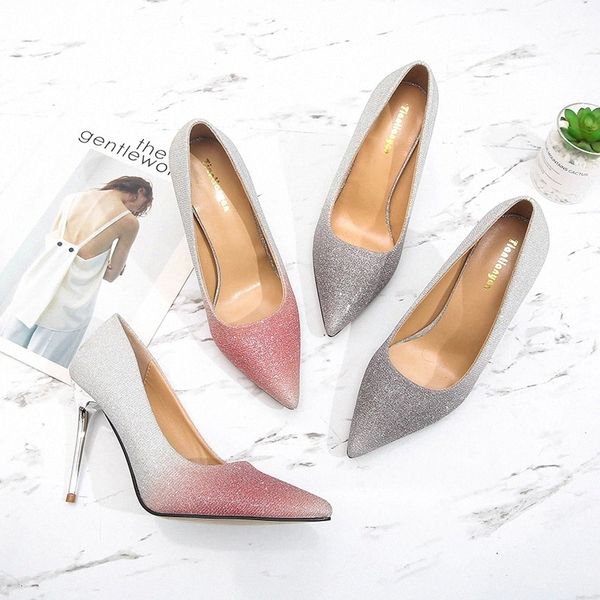 

pumps women shoes stilettos high heels 10cm women pumps shoes thin heels female wedding sequined cloth ladies #v040, Black