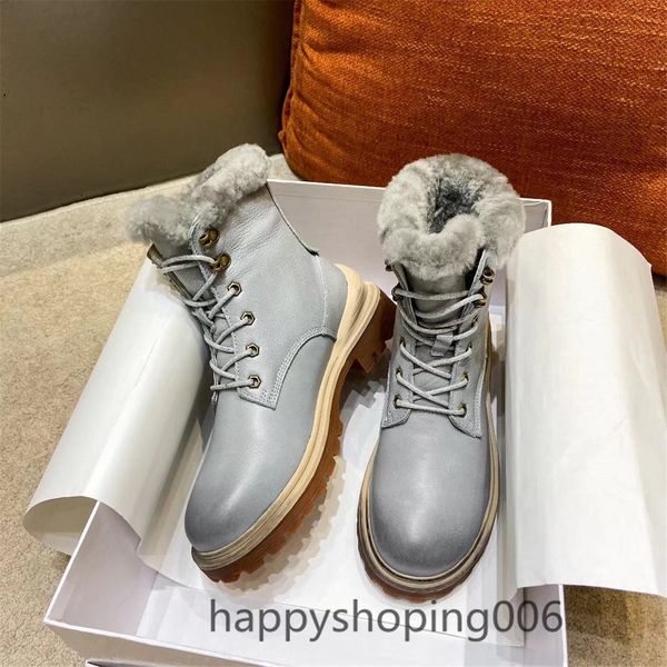 

fashion winter 2021 snow boots women's boots leather waterproof retro martin boots leather simple shoes size 35-40, Black