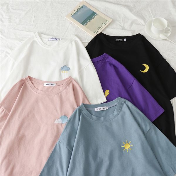 

short sleeve women's short sleeve t-shirt, spacious shirt with hoodie, vintage t-shirt of harajuku, large non regular t-shirt for women, White