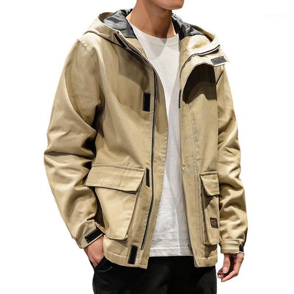 

2020 spring autumn jacket men loose stand mens coats and jackets windbreaker outwear streetwear men jacket 4xl 5xl1, Black;brown