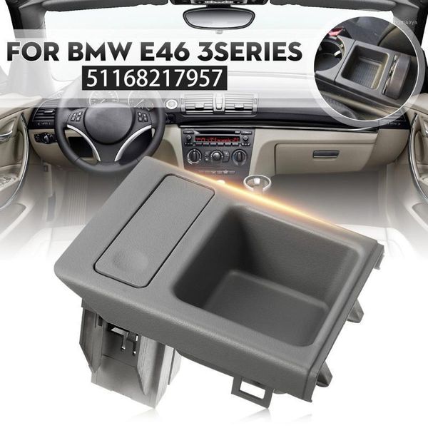 

car front center console storage box coin holder tray cup drink holder for e46 3 series 1998-2006 beige/ black/gary color1