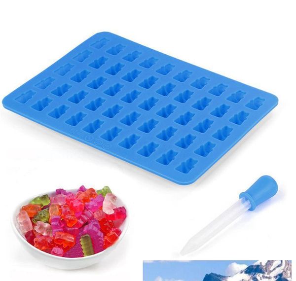 

50 hole gummy bear mold sile cake cookies candy dessert chocolate maker mold bear bbyvmn sweet07