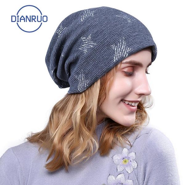 

beanie/skull caps dianruo women beanies hat autumn winter fashion warm british style knitted cap for girls outdoors hats q548, Blue;gray