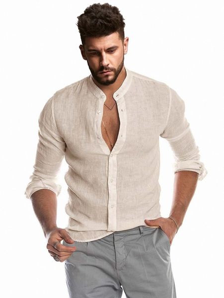

men stand neck button up shirt 68nu#, White;black