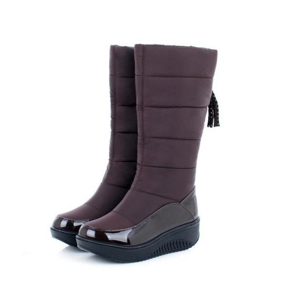 

round toe snow boots for women women's rubber shoes rain thigh high heels high boots-women lolita wedge, Black