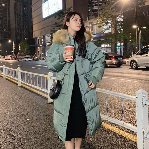 

parka autumn winter women clothes vintage oversized coat female women's down cotton jacket warm thicken long parkas c6729, Black