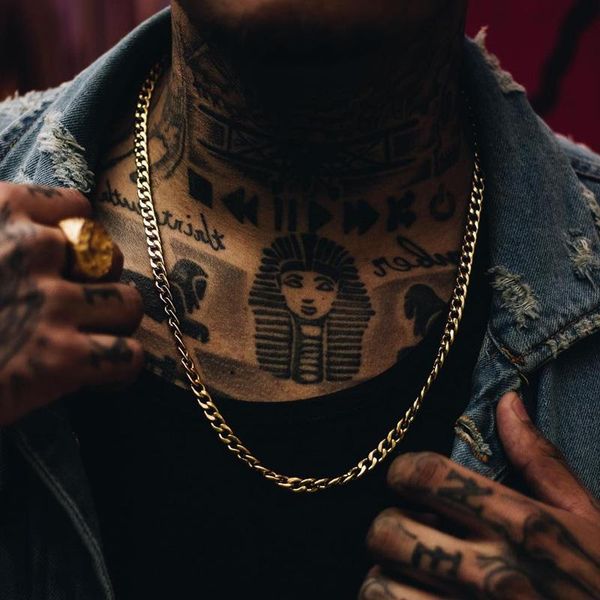 

mens necklace chain gold-plated color stainless steel necklaces for men fashion jewelry, Silver