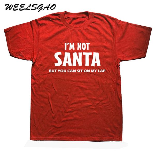 

я не сант но вы можете сидеть на колена смешного рождества людей с коротким рукавом для взрослого хлопка мужчина дизайнеров толстовки футбол