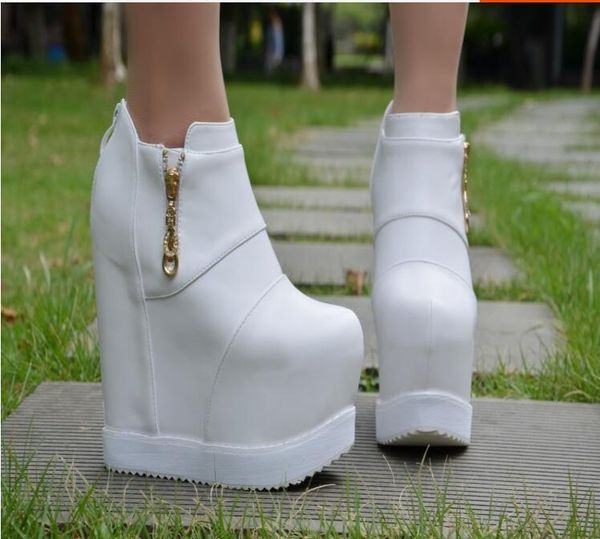 

2020 spring new super high heel wedge raising shoes kilh, Black