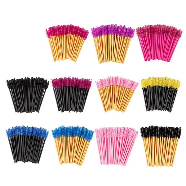 

zwellbe new good quality disposable 25 pcs/pack eyelash eye lash makeup brush mini mascara wands brush eyelash extension tool wmtxuo