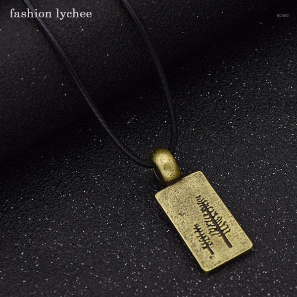 

fashion lychee new arrival rectangle shape pine tree pendant necklace fashion jewelry metal necklace for women gift1, Silver