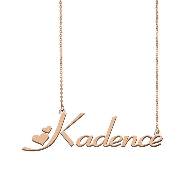 

kadence name necklaces pendant custom personalized for women girls children friends mothers gifts 18k gold plated stainless steel, Silver