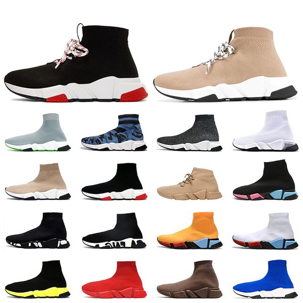 

2021 sock trainers women mens laces socks shoes loafers tripler luxurys designers casual shoes womens boots graffiti bottoms sneakers, Black