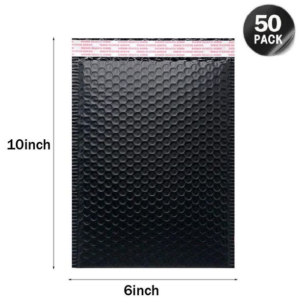 

50шт 6x10inch bubble mailers конверты пена конверт сумка домашняя печать подкладка поли mailer черных почтовый мешок доставка envelop sqcjqw