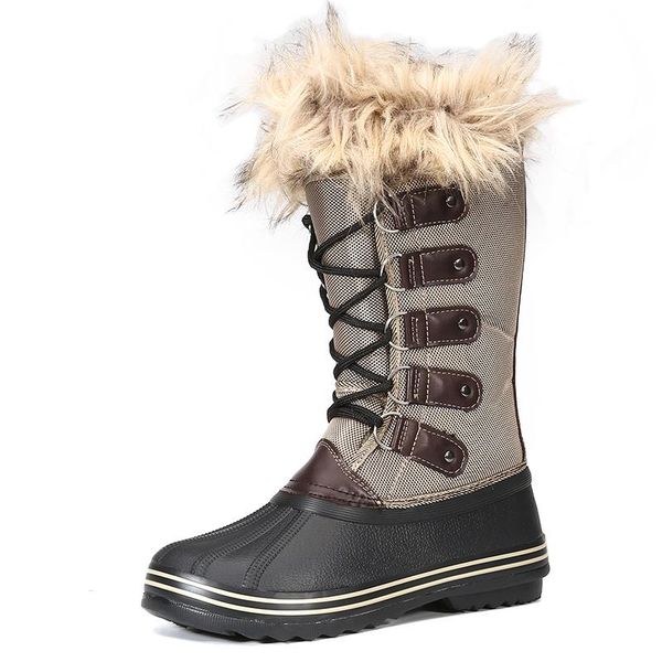 

2020 winter women snow boots women's shoes for woman booties female mid-calf ladies warm fur plush velvet russia big size 41 42, Black