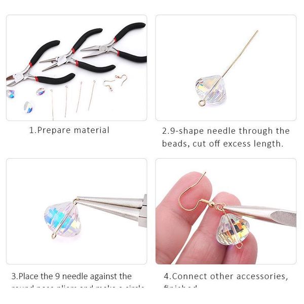 

50pcs/100pcs stainless steel eye head pins gold color beads needle connector for jewelry making diy accessories jllbne