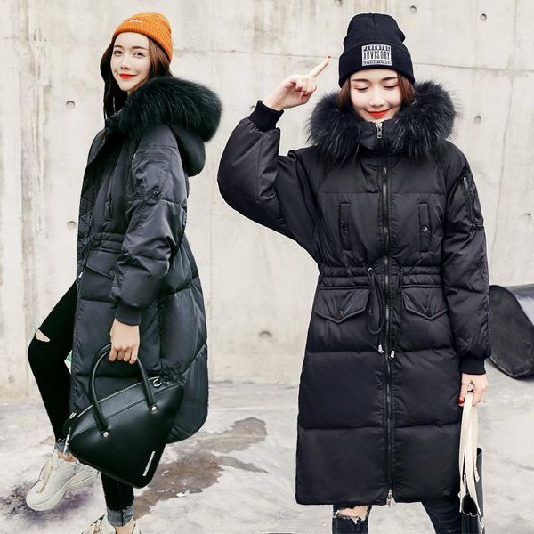 

2020 new winter women's white duck down long sleeve down jackets fashion ladies windproof warm jackets coats, Black;brown